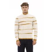 Beige Alpaca Leren Trui, Mock Neck, Lange Mouwen Alpha Studio , Beige ...