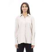 Witte Polyester Shirt met Knoopsluiting Alpha Studio , White , Dames