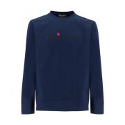 Katoenen Sweatshirt met Logo Print Kiton , Blue , Heren