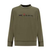 Katoenen Sweatshirt met Logo Print Kiton , Green , Heren