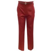 Pre-owned Wool bottoms Hermès Vintage , Red , Dames