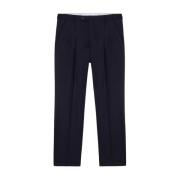 Marineblauwe Wollen Broek met Plooien en Regular Fit Brooks Brothers ,...