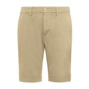 Stretch Gabardine Korte Broek Boggi Milano , Beige , Heren