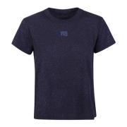 Glitter Logo Essential T-Shirt T by Alexander Wang , Blue , Dames