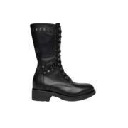 Leren Veterschoenen tot Halverwege de Kuit Nerogiardini , Black , Dame...