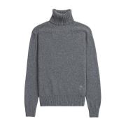 Jersey Turtleneck Sweater Ami Paris , Gray , Heren