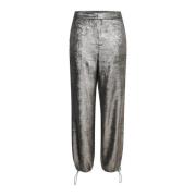 Metallic Loszittende Broek Saint Tropez , Gray , Dames