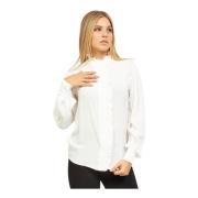 Witte Blouse met Ruches en Mandarin Kraag Silvian Heach , White , Dame...