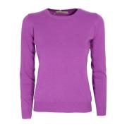 Paarse Cashmere en Wol Crewneck Trui Gemaakt in Italië Cashmere Compan...