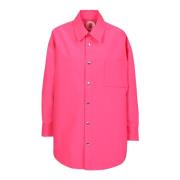Flamingo Oversize Shirt met Clic Kraag Khrisjoy , Pink , Dames