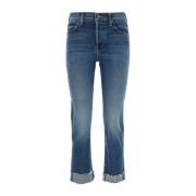 Slim-Fit Denim Scrupper Jeans Mother , Blue , Dames