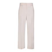 Ivoor Wijde Broek Moderne Silhouet Msgm , White , Dames