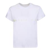 Wit T-shirt met logo print MM6 Maison Margiela , White , Dames