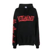 Zwarte World Tour Katoenen Hoodie Vetements , Black , Heren