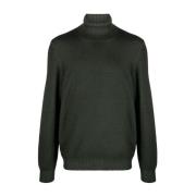 Geribbelde Wollen Rollneck Coltrui Barba , Green , Heren