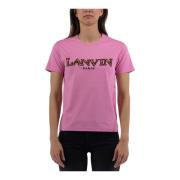Elegante Dameskatoenen T-Shirt met Gedetailleerd Borduurwerk Lanvin , ...