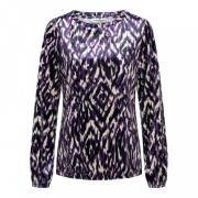 Paarse Ikat Velvet Top &Co Woman , Purple , Dames