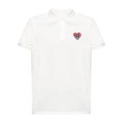 Polo shirt met logo Moncler , White , Heren