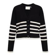 Gaia gestreepte cardigan Notes Du Nord , Black , Dames