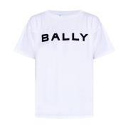 T-shirt met logo Bally , White , Heren