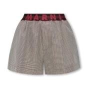 Shorts met logo Marni , Gray , Dames