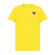 T-shirt met logo Moncler , Yellow , Heren