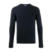 Navy Blauwe Cashmere Crew Neck Trui Drumohr , Blue , Heren