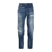 Cropped Straight-Leg Denim Jeans Dondup , Blue , Heren