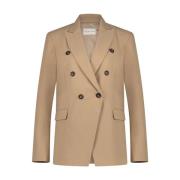 Stijlvolle Beige Blazer met Stretch en Antibacteriële Stof Jane Lushka...