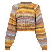 Kleurrijke Crop Pullover Jane Lushka , Yellow , Dames