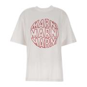 Lily Dames Katoenen T-Shirt Marni , White , Dames
