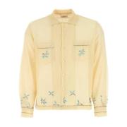 Crèmekleurig katoenen overhemd - Klassieke stijl Bode , Yellow , Heren