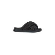 Stijlvolle Geweven Zomersandalen Inuikii , Black , Dames