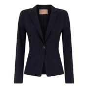 Blauwe Aansluitende Blazer met Knoopsluiting Twinset , Blue , Dames