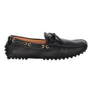 Leren Loafers voor Warm Weer Car Shoe , Black , Heren