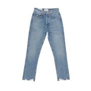 Riley in Haven High-Waisted Jeans Agolde , Blue , Dames