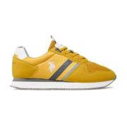 Gele Sneakers - Textiel Suede PU U.s. Polo Assn. , Yellow , Heren