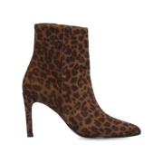 Leopard Print Heeled Boots Free Lance , Brown , Dames