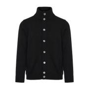 Italiaanse Wollen Cardigan met Knoopsluiting Gran Sasso , Black , Here...