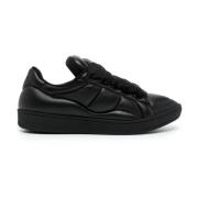 Zwarte Leren Sneakers Lanvin , Black , Heren