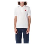 Iconic Heart Polo Comme des Garçons Play , White , Heren