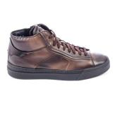 Mid Top Sneakers met Rits Santoni , Brown , Heren