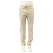 Crème Katoenen Seersucker Broek PT Torino , Beige , Heren