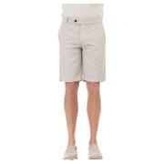 Beige Katoen-Linnen Bermuda Shorts Eleventy , Beige , Heren