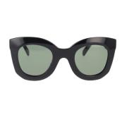 Geometrische zonnebril met groene lenzen Celine , Black , Dames