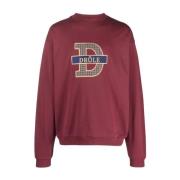 Rood Bourgondisch Geborduurd Sweatshirt Drole de Monsieur , Red , Here...