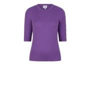 Elegante Button Crewneck Sweater Dante 6 , Purple , Dames