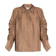 Leslea zijden shirt Munthe , Brown , Dames