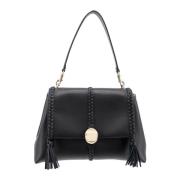 Leren schoudertas met kwastjes Chloé , Black , Dames