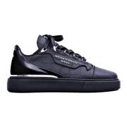 Zwarte Leren Sneakers Benjamin Berner , Black , Heren